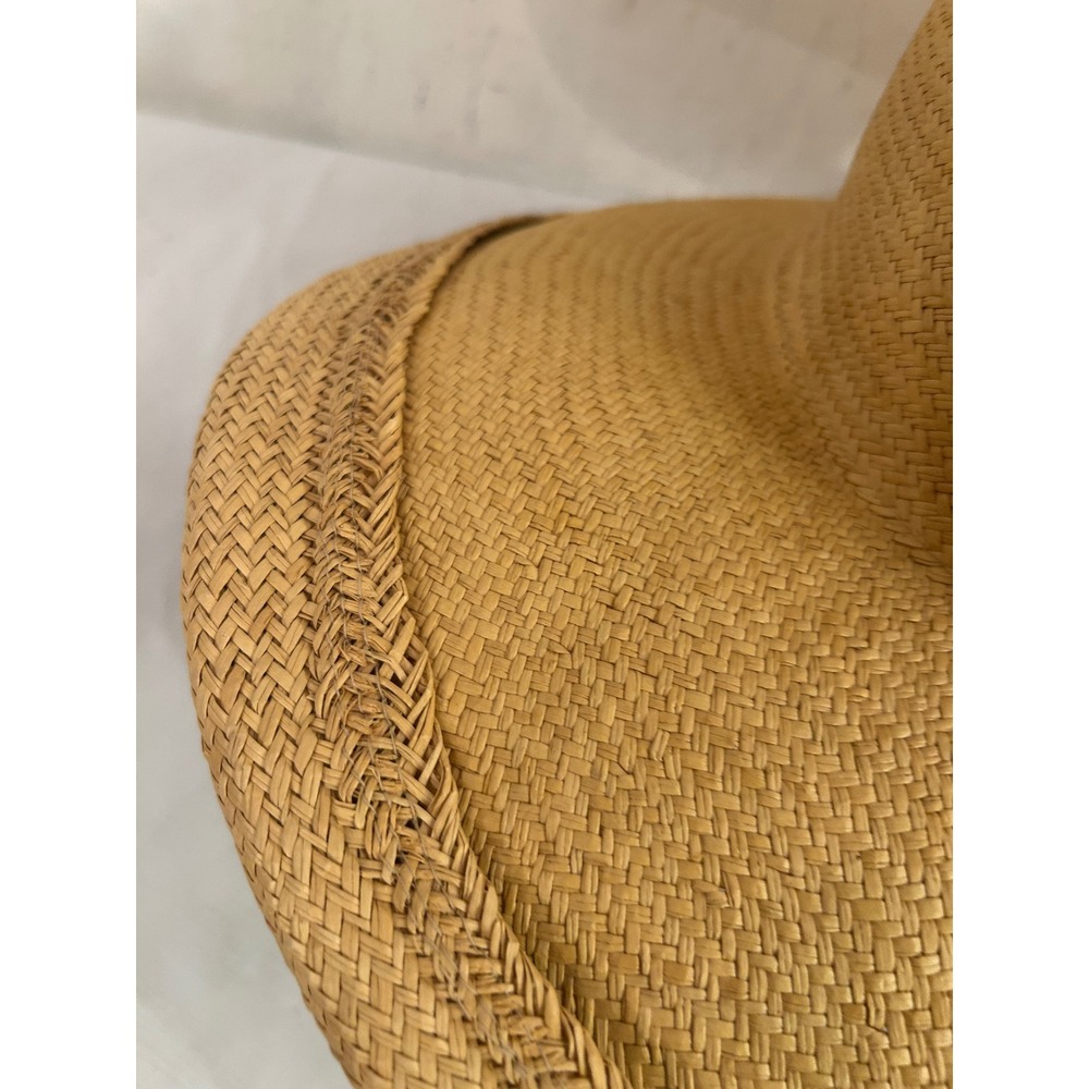Fiesta Straw Sun Hat M Tan Wide Brim Gucci Ribbon Womens View 2